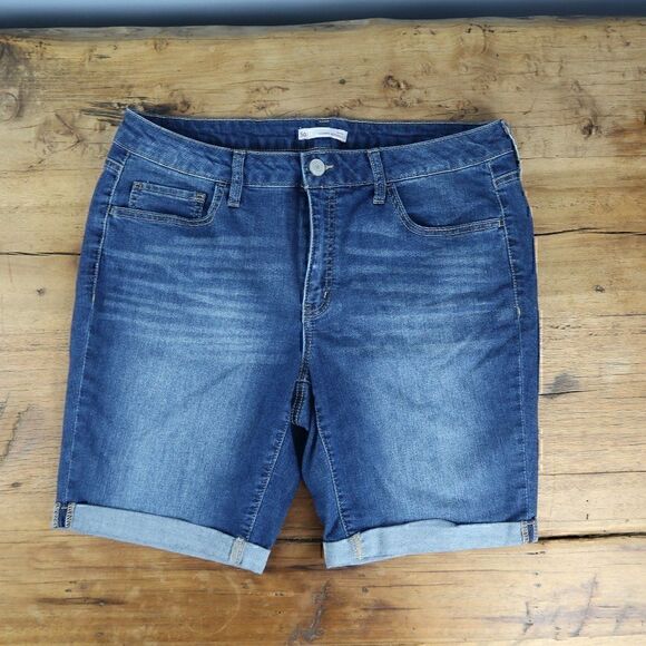 SO BLUE DENIM LOW RISE FAVORITE BERMUDA SHORTS WOMENS SIZE 17 NWOT - Picture 5 of 7
